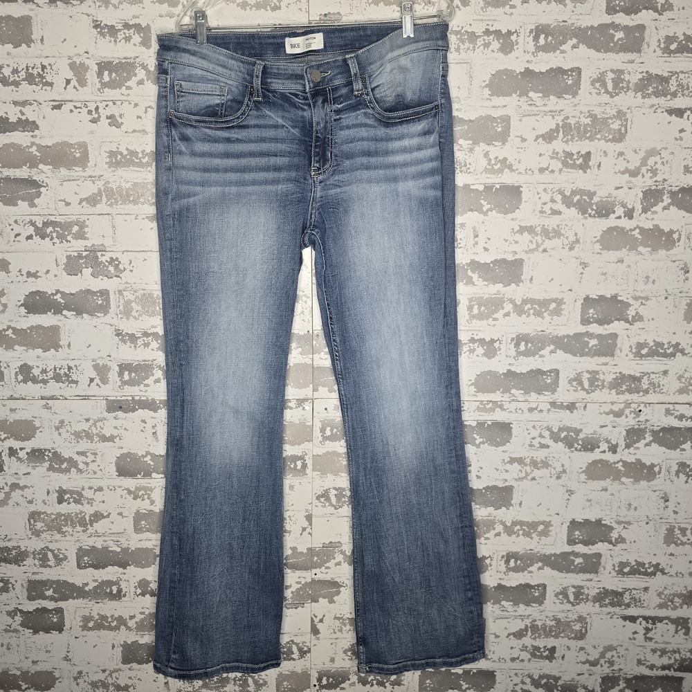 BKE Payton Jeans Womens 34x31 Universal Fit Mid-Rise Bootcut Light Blue Wash